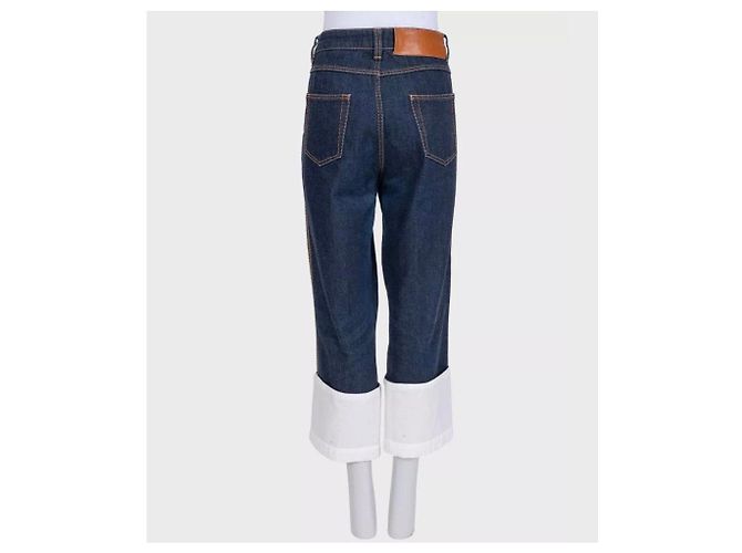 Jeans cropped Loewe con risvolti bianchi EU 42 usato - vista 3