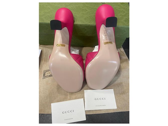 Gucci Marmont gesteppte Absatzsandaletten in Rosa Pink - Ansicht 5