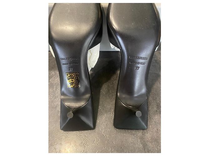 Mules BB in pelle nera Balenciaga Nero - vista 10