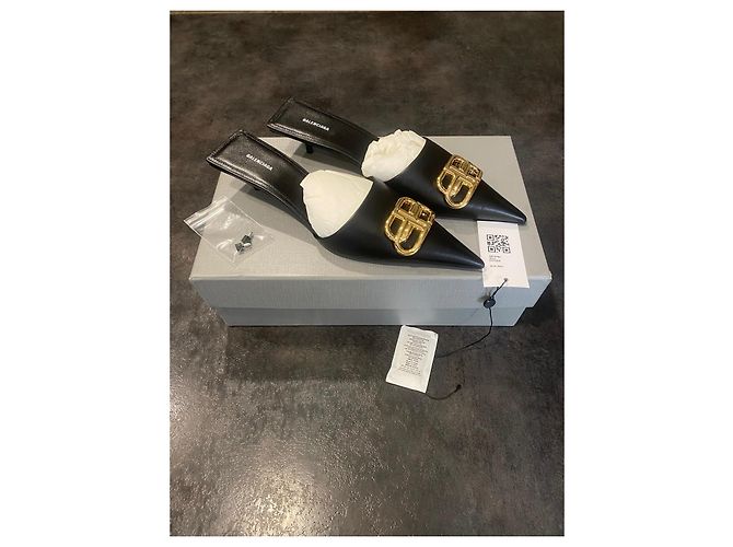 Mules BB in pelle nera Balenciaga Nero - vista 2