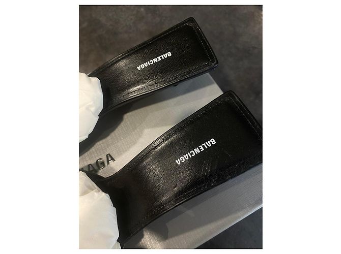 Mules BB in pelle nera Balenciaga Nero - vista 8