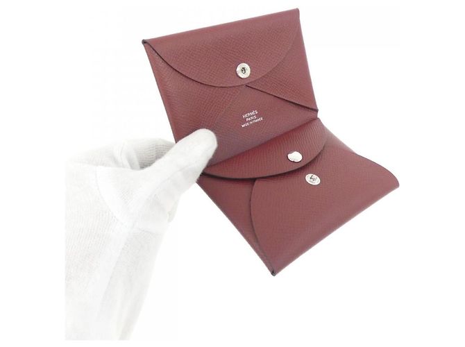 Hermès Hermes Calvi Duo Coin Case Roja - vista 2