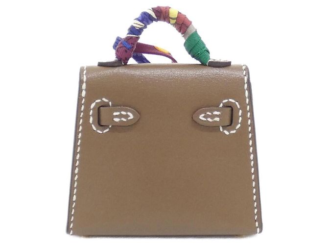 Hermès Hermes Kelly Twilly Mini Accessory Bag Charm D'oro Taupe - vista 3