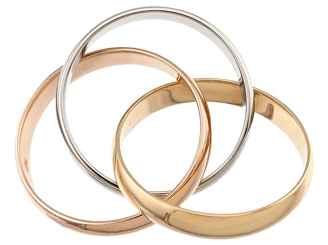 Anello Cartier Trinity in oro bianco rosa e giallo 18K - vista 6