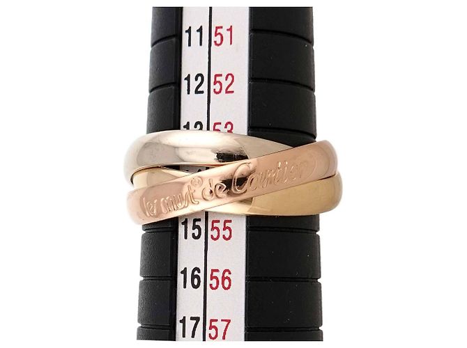 Anello Cartier Trinity in oro bianco rosa e giallo 18K - vista 7