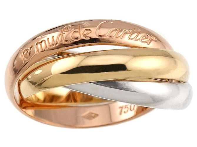 Anello Cartier Trinity in oro bianco oro giallo e oro rosa - vista 2