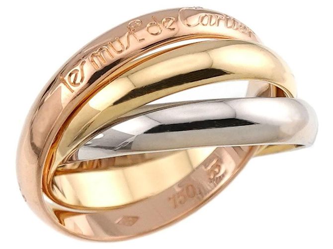 Anello Cartier Trinity in oro bianco oro giallo e oro rosa - vista 5