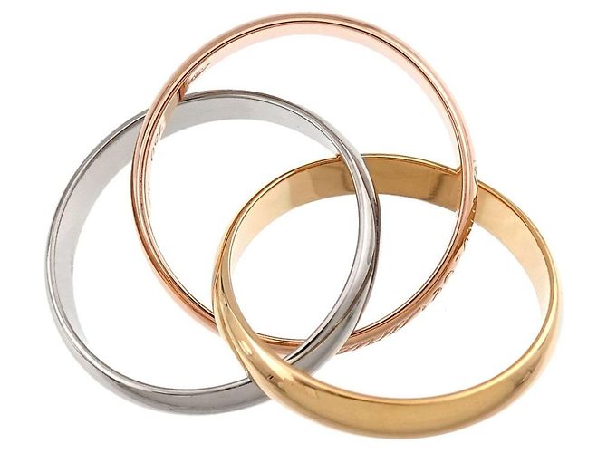 Anello Cartier Trinity in oro bianco oro giallo e oro rosa - vista 7