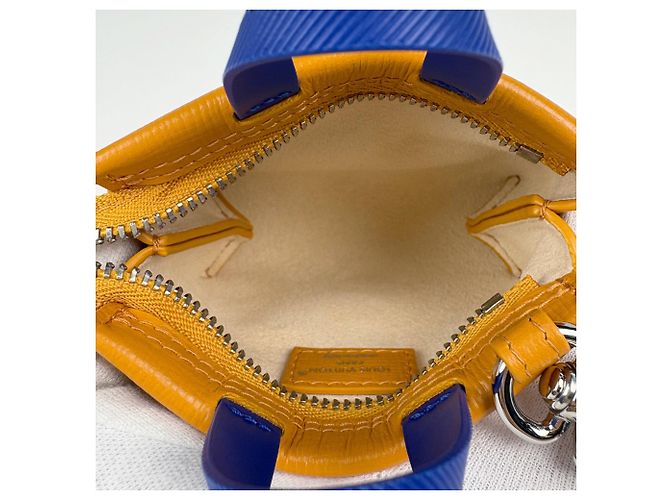 Louis Vuitton LV Mini Shopper Leather Bag Charm Arancione - vista 5