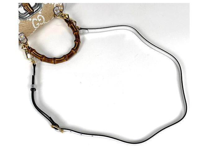 mala 2-Way Gucci Bamboo em Bege e Silver Prata - vista 6