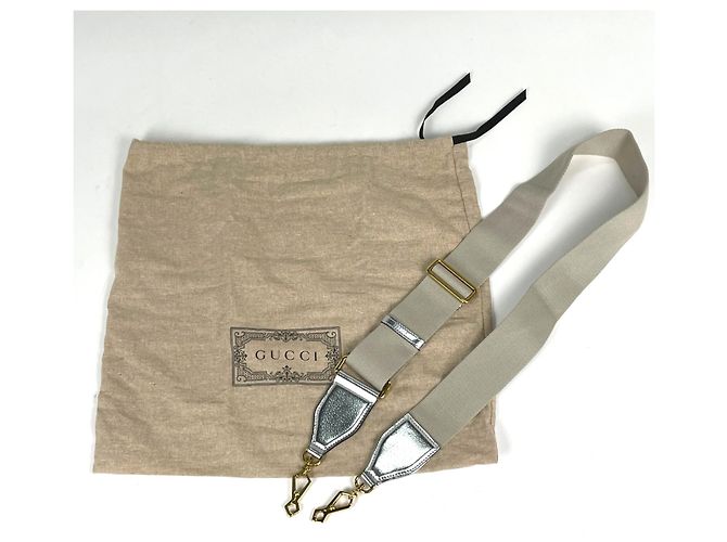 mala 2-Way Gucci Bamboo em Bege e Silver Prata - vista 8