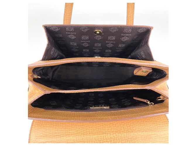 Bolsa de mão em couro 2-Way Loewe Camelo - vista 8