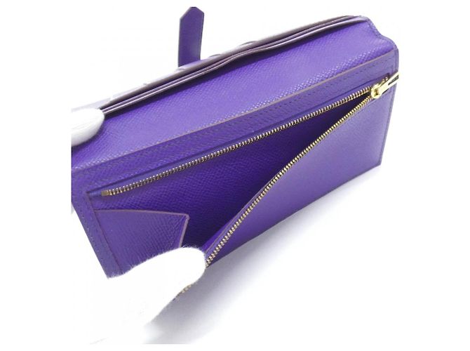 Hermès Hermes Bearn Classic Langbeutel Lila - Ansicht 10