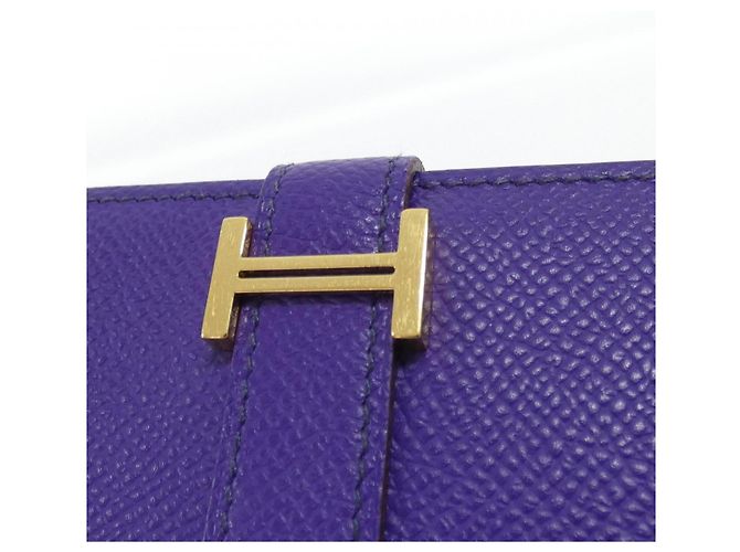 Hermès Hermes Bearn Classic Langbeutel Lila - Ansicht 5