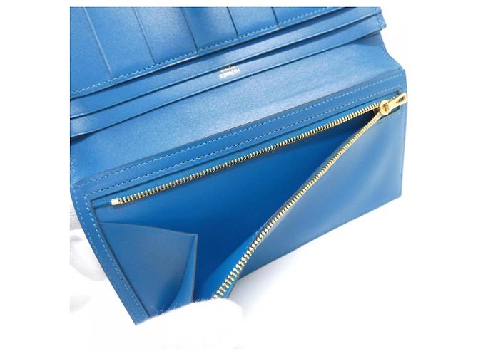 Hermès Hermes Bearn Soufflé Langbeutel Blau - Ansicht 10