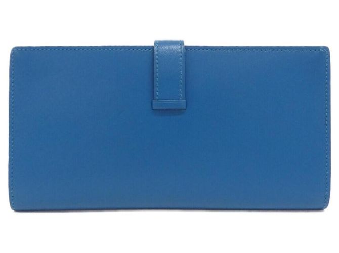 Hermès Hermes Bearn Soufflé Langbeutel Blau - Ansicht 2