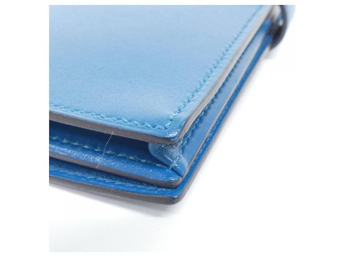 Hermès Hermes Bearn Soufflé Langbeutel Blau - Ansicht 4