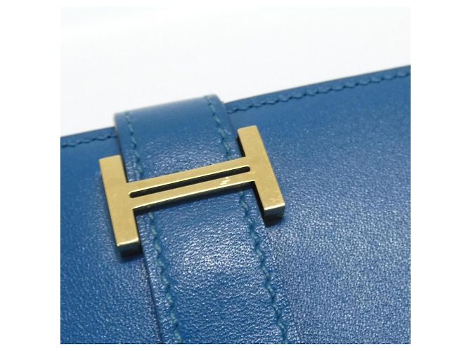 Hermès Hermes Bearn Soufflé Langbeutel Blau - Ansicht 6