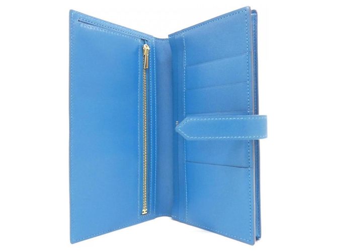 Hermès Hermes Bearn Soufflé Langbeutel Blau - Ansicht 7