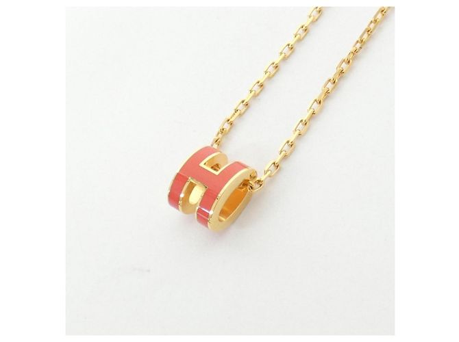 Hermès Collar Hermes Pop H MINI Dorado Naranja - vista 3