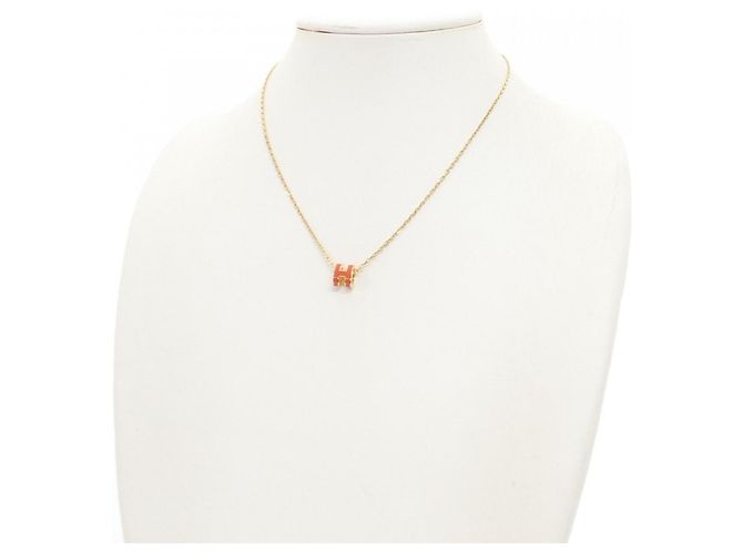 Hermès Collar Hermes Pop H MINI Dorado Naranja - vista 5