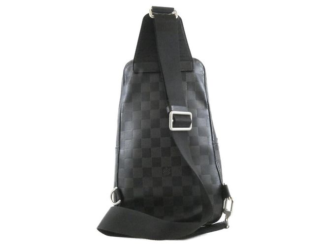 Borsa a tracolla Louis Vuitton Damier Infini Avenue Nero Argento - vista 2