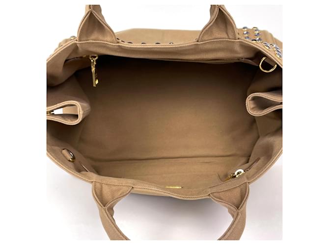 Borsa Tote Prada Canapa Marrone - vista 9