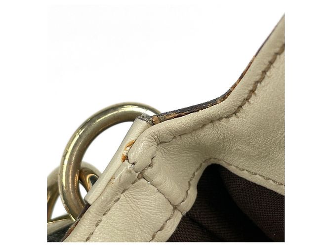 Borsa a tracolla Gucci Bamboo GG Pattern Bianco Beige - vista 4