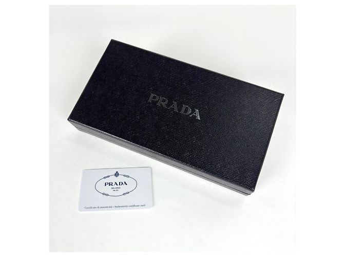 Carteira longa Prada de couro cinza 1M1265 - vista 9