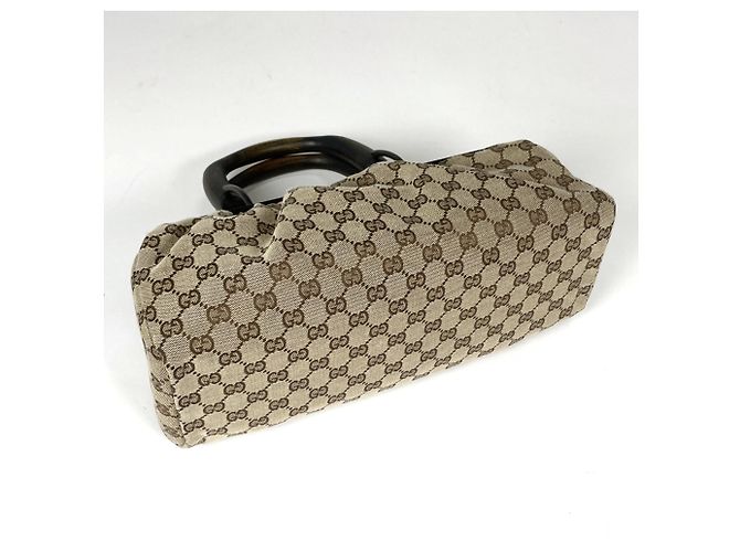 Bolsa Gucci GG Canvas e couro bege - vista 2