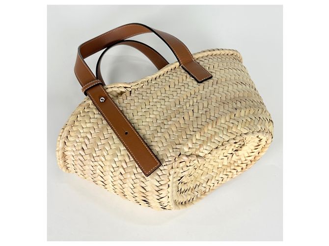 Loewe gewebte Raffia-Handtasche Braun Beige - Ansicht 2