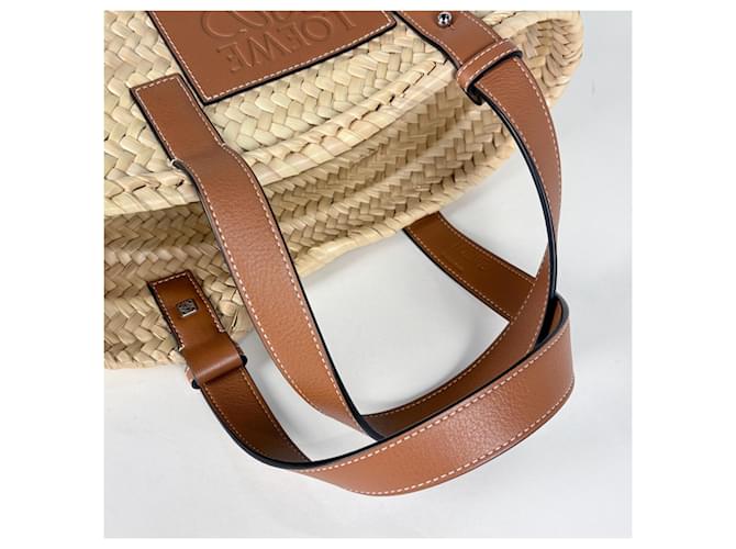 Loewe gewebte Raffia-Handtasche Braun Beige - Ansicht 6
