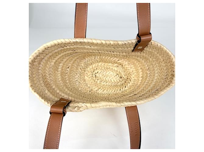 Loewe gewebte Raffia-Handtasche Braun Beige - Ansicht 7