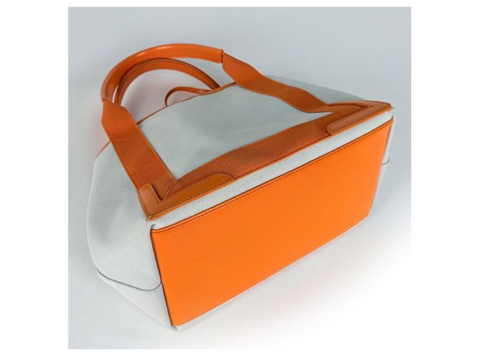 mala Balenciaga Small Cabas Navy Laranja Cru - vista 2