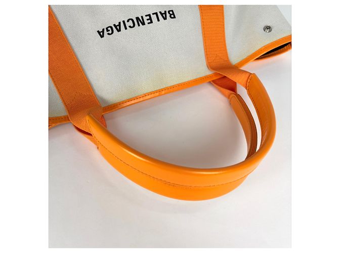 mala Balenciaga Small Cabas Navy Laranja Cru - vista 6