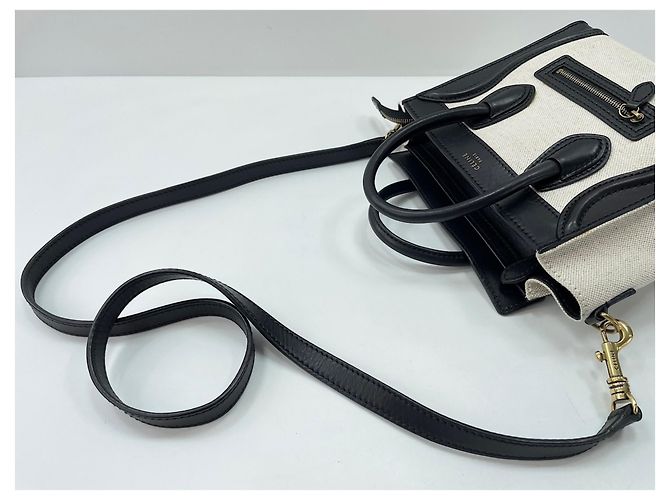 Céline Borsa a spalla Celine Luggage Shopper in Beige - vista 10