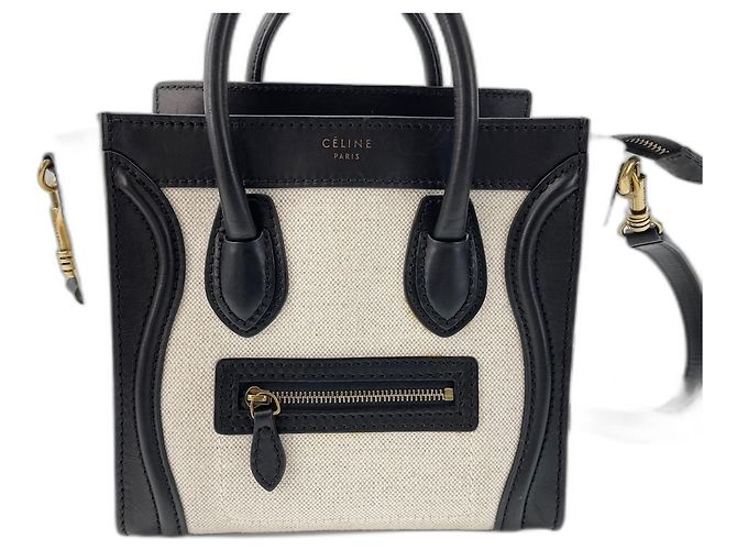 Céline Borsa a spalla Celine Luggage Shopper in Beige - vista 2