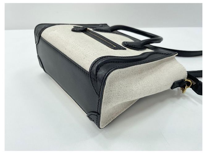Céline Borsa a spalla Celine Luggage Shopper in Beige - vista 9