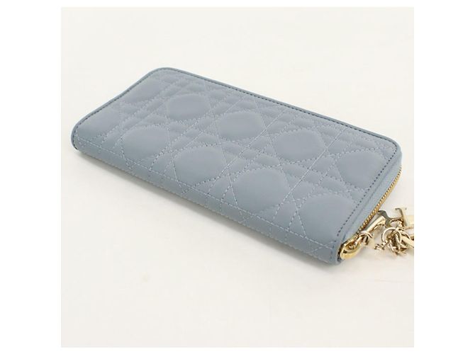 Christian Dior Damen Langbeutel aus blauem Lammleder - Ansicht 2