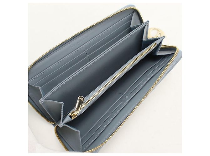 Christian Dior Damen Langbeutel aus blauem Lammleder - Ansicht 3