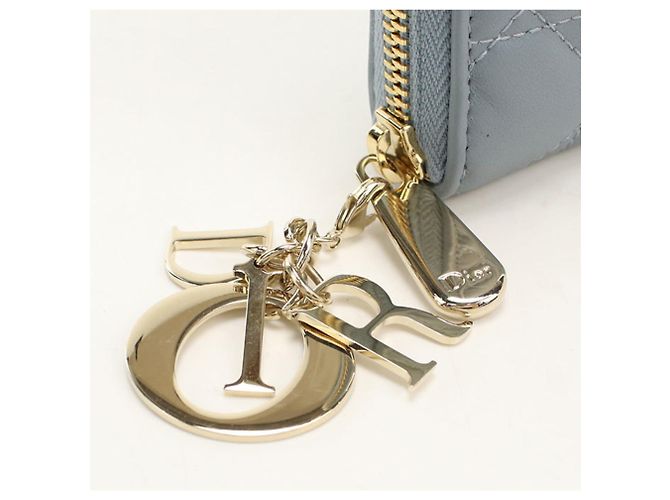 Christian Dior Damen Langbeutel aus blauem Lammleder - Ansicht 5