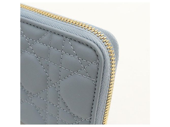 Christian Dior Damen Langbeutel aus blauem Lammleder - Ansicht 7