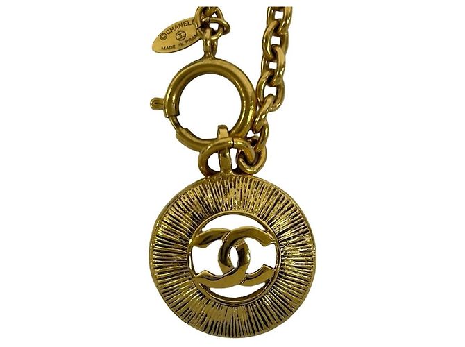 Collana placcata oro Chanel Vintage con motivo Coco Mark D'oro - vista 4