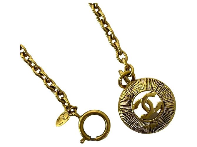 Collana placcata oro Chanel Vintage con motivo Coco Mark D'oro - vista 5