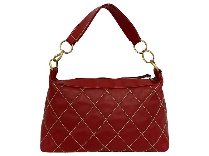 Borsa Chanel Coco Mark Hardware Wild Stitch Rosso - vista 3