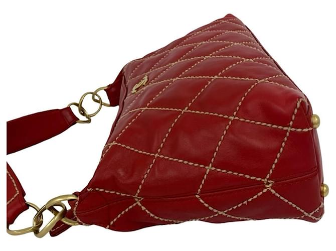 Borsa Chanel Coco Mark Hardware Wild Stitch Rosso - vista 5