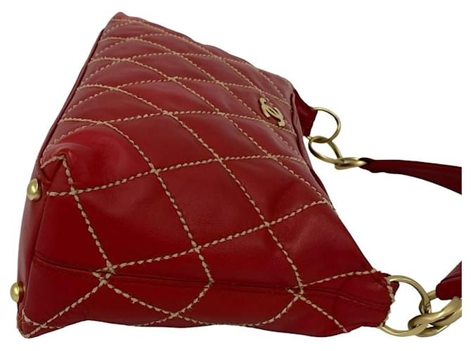 Borsa Chanel Coco Mark Hardware Wild Stitch Rosso - vista 6