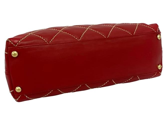 Borsa Chanel Coco Mark Hardware Wild Stitch Rosso - vista 7