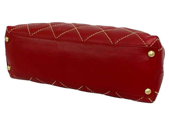 Borsa Chanel Coco Mark Hardware Wild Stitch Rosso - vista 8
