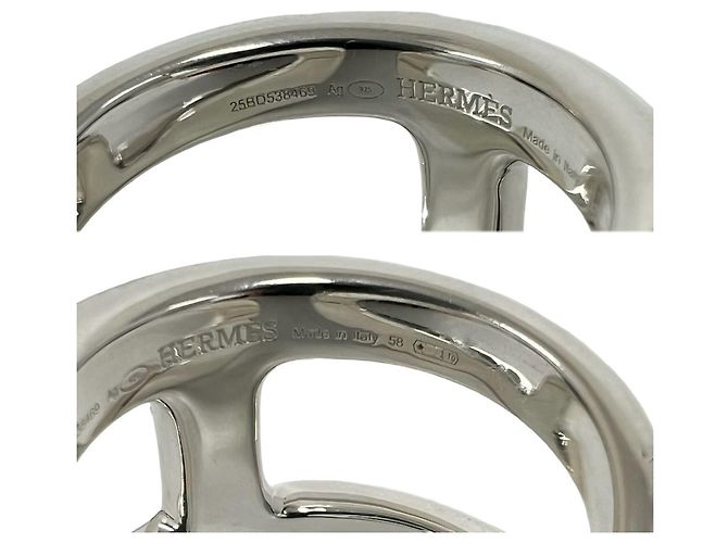 Hermès Hermes Osmos GM Band Ring Silvery - view 3